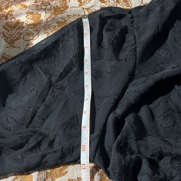 New Peplum Chiffon Clip Floral Blouson Sleeve Top - Picture 12 of 15